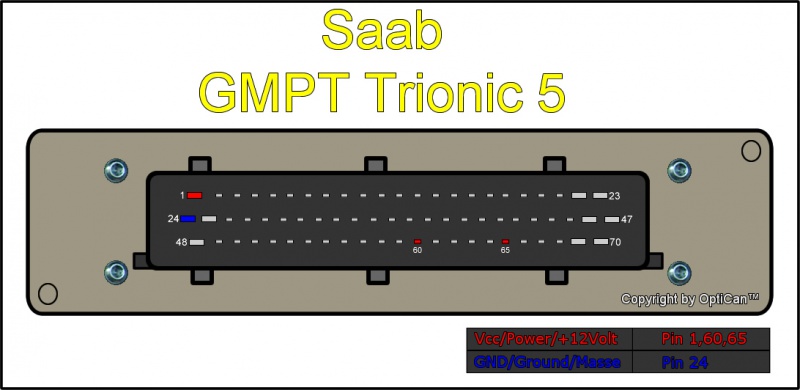GMPT Tronic 5 (Saab) pinout diagram 2